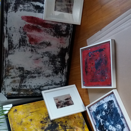 Packing for the 2nd exhibition at the ROCKARCHIVE GALLERY in Amsterdam/ NL in March 2019