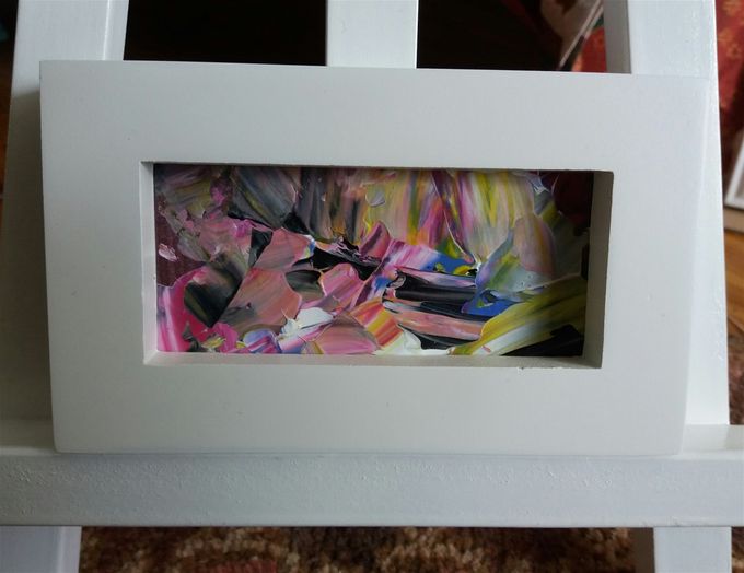 LES JARDINS DES REINES. (I) Acrylic on paper, H4xW9cm, framed H7,5xW12,5cm