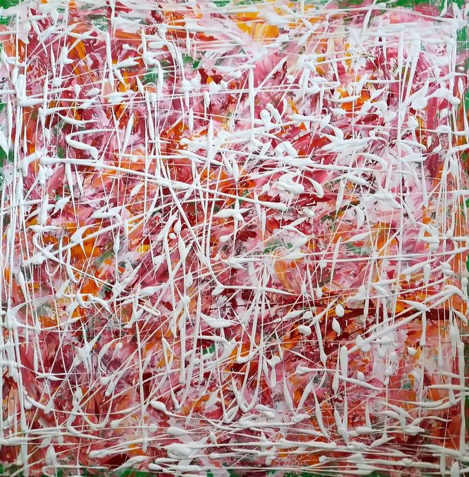 A DIFFERENT KIND OF SPRING. Acrylic on canvas, 100x100cm, 2020